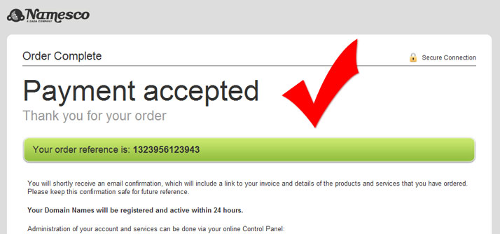order complete