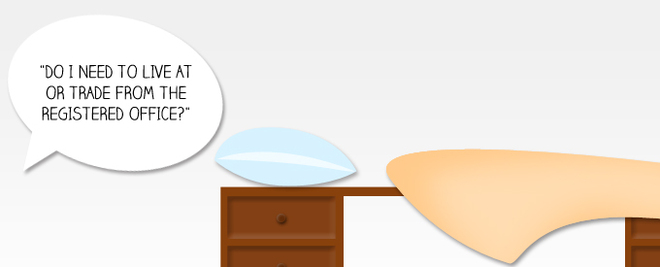 Do I need to live at or trade from the Registered Office?